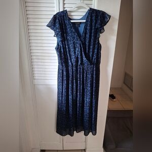 Banana Republic Navy Leopard Midi Dress
